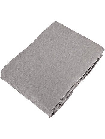 Drap housse SONATE lin lavé froissé