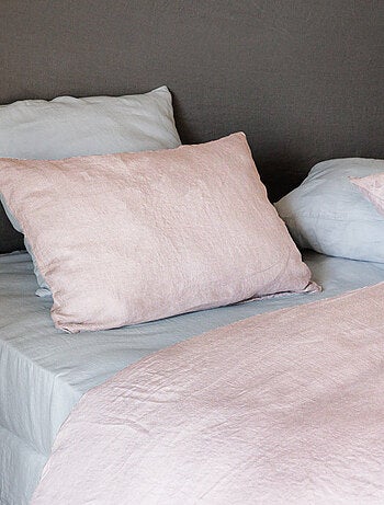 Drap housse SONATE lin lavé froissé