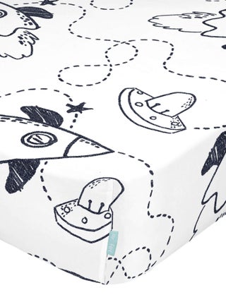 Drap-housse Starspace Berceau "Happyfriday"