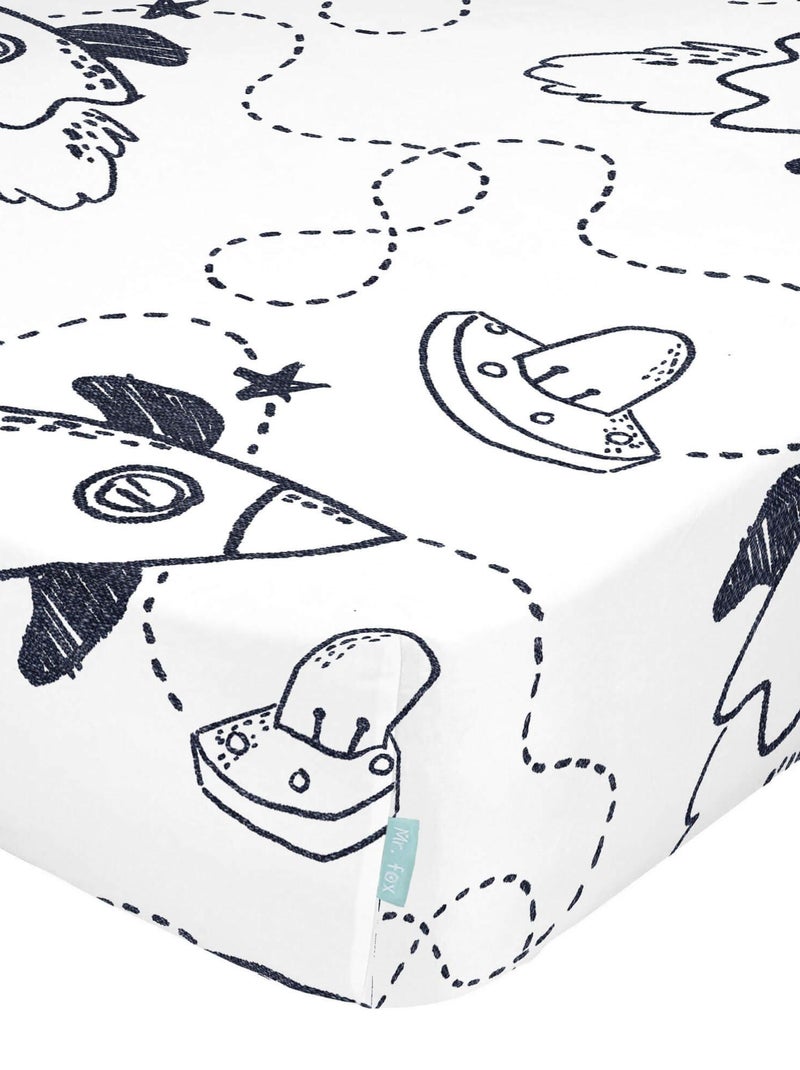 Drap-housse Starspace Berceau "Happyfriday" Blanc - Kiabi