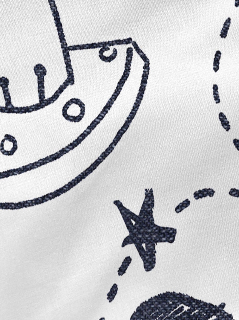 Drap-housse Starspace "Happyfriday" Blanc - Kiabi