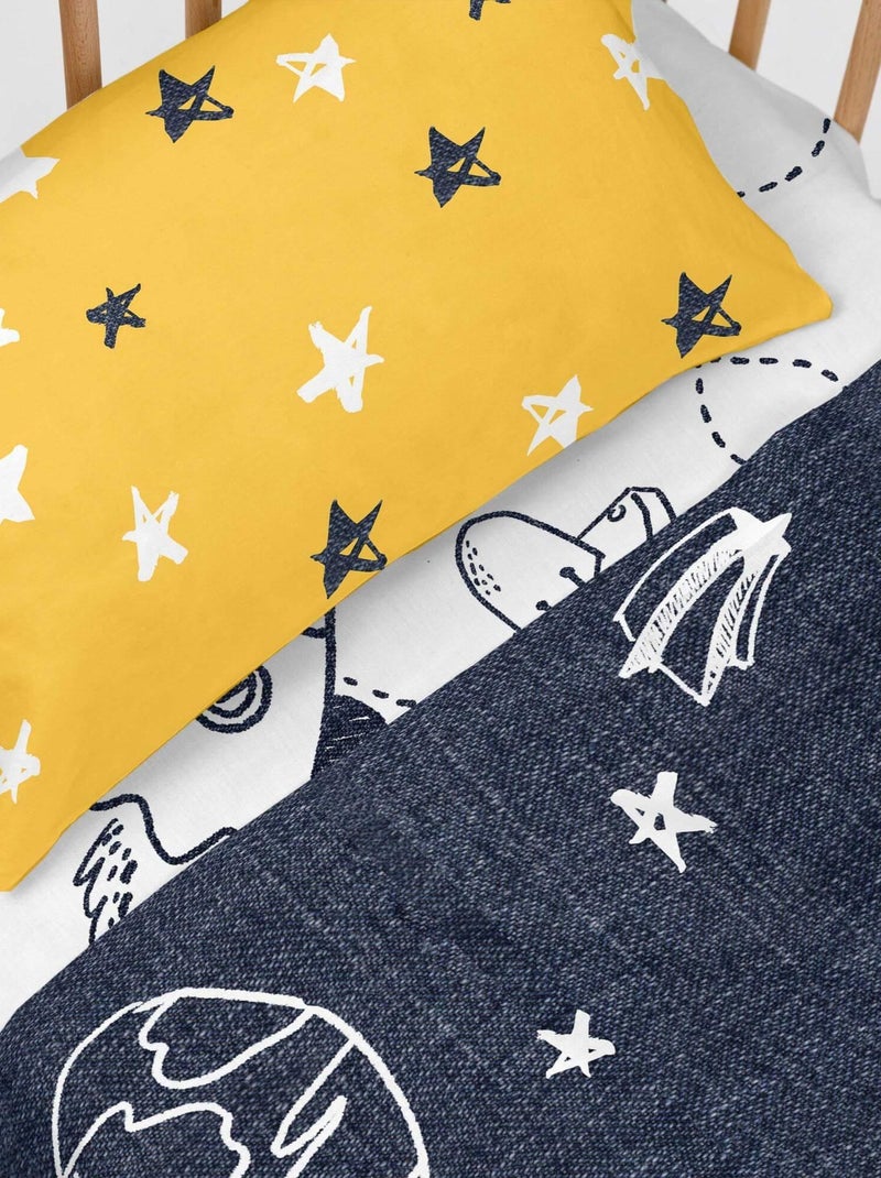 Drap-housse Starspace Lit Bébé "Happyfriday" Blanc - Kiabi