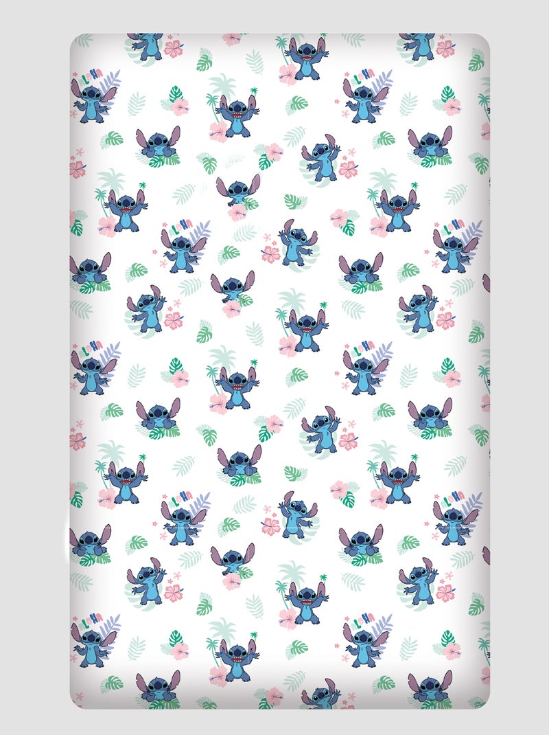 Drap housse 'Stitch' bleu/rose - Kiabi