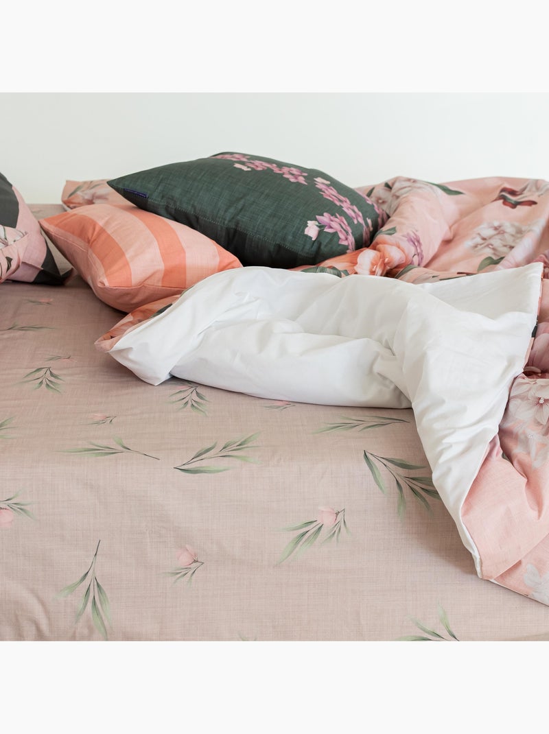 Drap-housse Summer floral "Happyfriday" Blanc - Kiabi