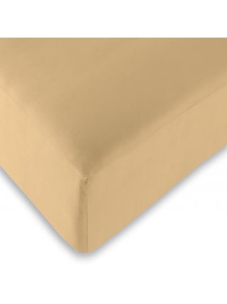 Drap housse Taupe 90 x 190 cm / 100% coton / 57 fils/cm² - Taupe - 90 x 190 cm