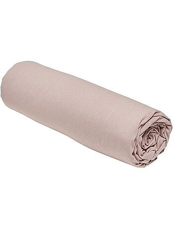 Drap housse TODAY Essential - 90 x 190 cm - 1 personne - 100% Coton uni - Rose des sables