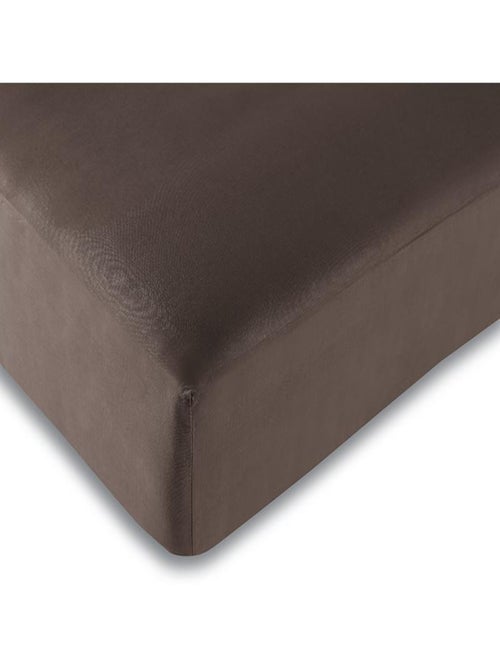 Drap housse toutes dimensions 100% Coton/57 fils/cm² - Choco - 200 x 200 cm - Kiabi