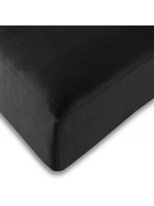 Drap housse toutes dimensions 100% Coton/57 fils/cm² - Noir - 180 x 200 cm - Kiabi
