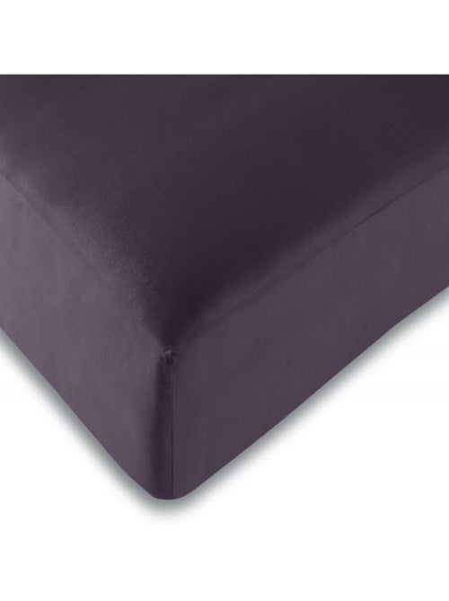Drap housse toutes dimensions 100% Coton/57 fils/cm² - Prune - 180 x 200 cm - Kiabi