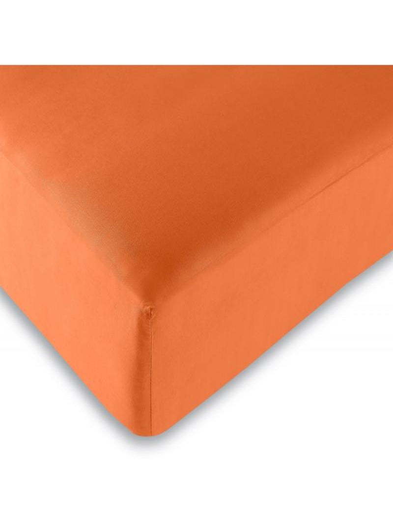 Drap Housse Toutes Dimensions 100% Coton/57 Fils/cm² Orange - Kiabi