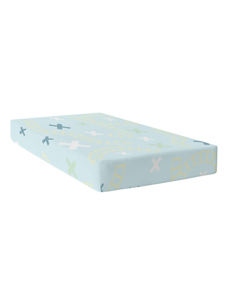 Drap-housse Train "Happyfriday" Blanc - Kiabi