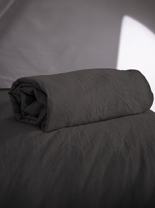 Drap housse uni - lit 2 personnes - Kiabi
