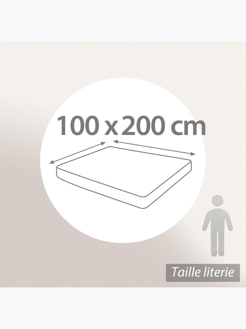 Drap housse uni 100% coton ALTO Bonnet de 50 cm Bleu marine - Kiabi