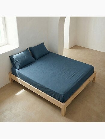 Drap-housse uni 100 % coton, pour matelas jusqu’à 30 cm de hauteur - Gamusi.