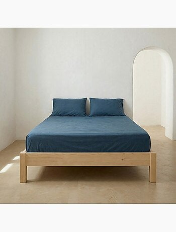 Drap-housse uni 100 % coton, pour matelas jusqu’à 30 cm de hauteur - Gamusi.