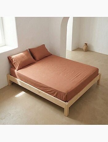 Drap-housse uni 100 % coton, pour matelas jusqu’à 30 cm de hauteur - Gamusi.