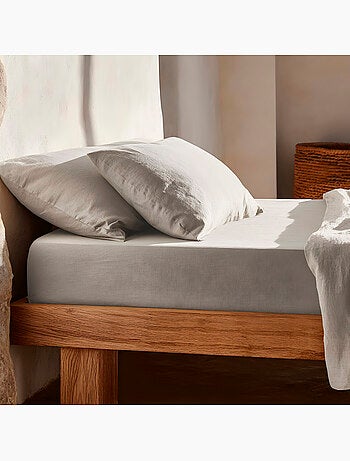 Drap-housse uni 100 % coton, pour matelas jusqu’à 30 cm de hauteur - Gamusi.