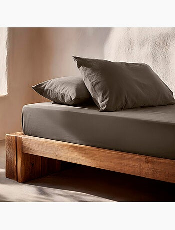 Drap-housse uni 100 % coton, pour matelas jusqu’à 30 cm de hauteur - Gamusi.