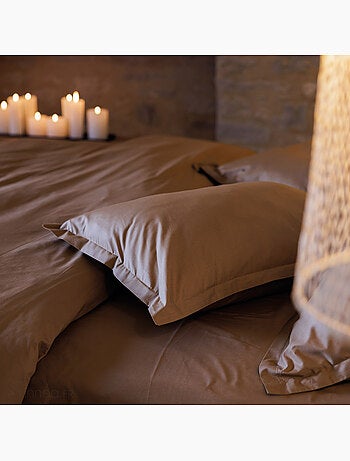 Drap housse uni percale de coton MANOIR Bonnet de 35 cm