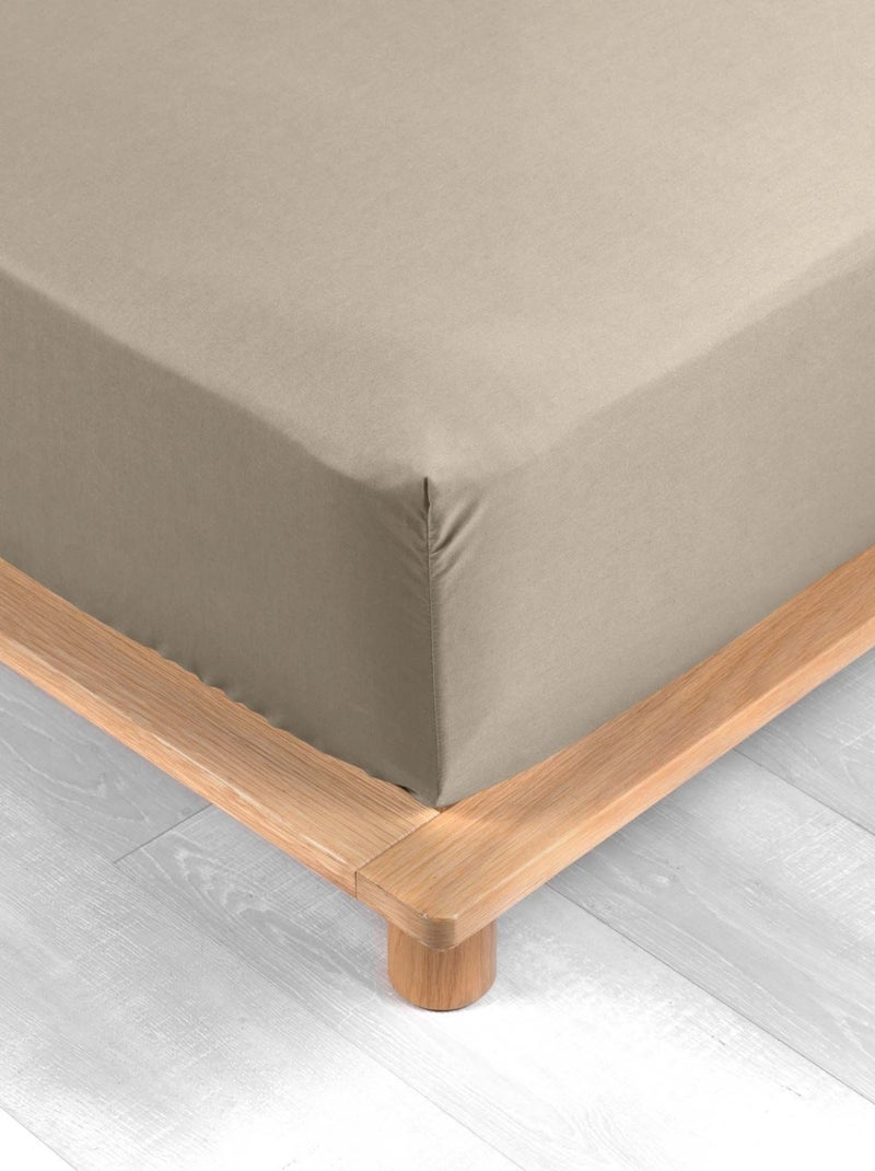 Drap Housse Uni 100% Percale de Coton ORIGINE Beige sable - Kiabi