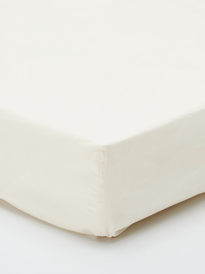 Drap housse uni 140 x 200 cm Blanc cassé - Kiabi