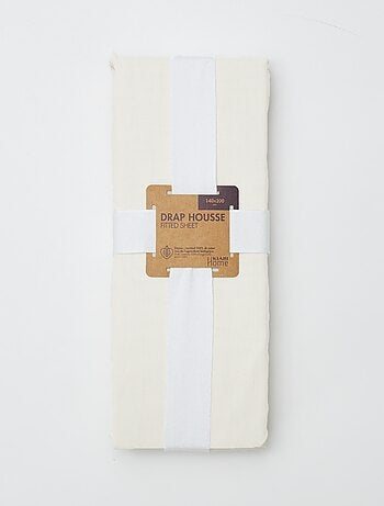 Drap housse uni 140 x 200 cm en coton