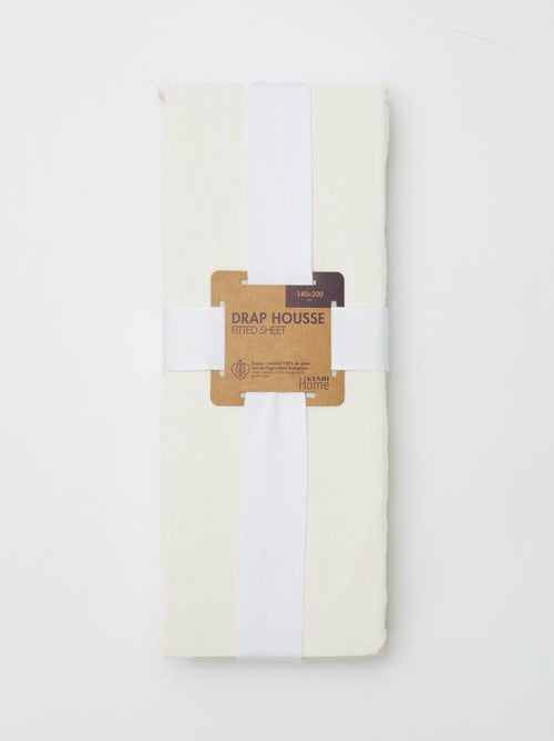 Drap housse uni 140 x 200 cm en coton - Kiabi Drap housse uni 140 x 200 cm en coton - Kiabi