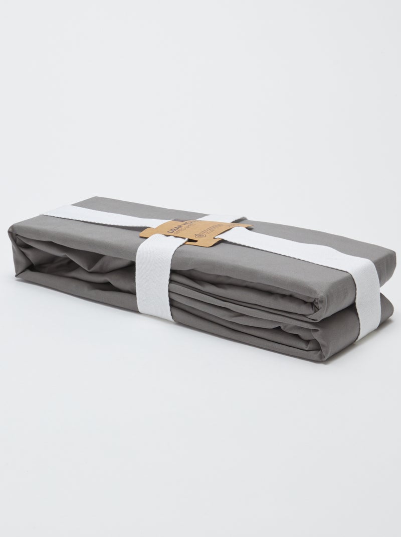 Drap housse uni 140 x 200 cm Gris - Kiabi