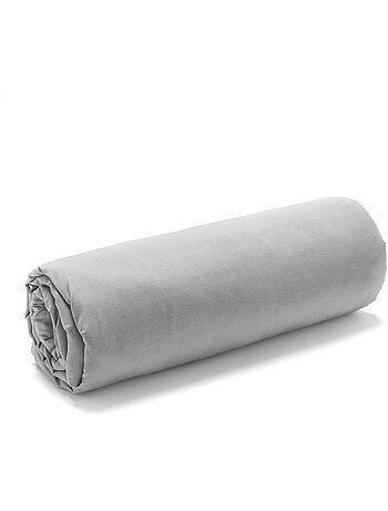 Drap housse uni 2 personnes effet lavé cocon