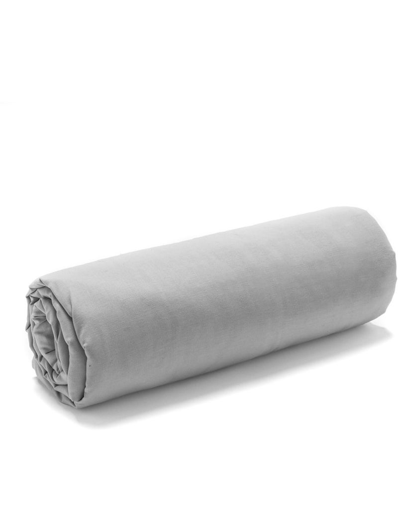 Drap housse uni 2 personnes effet lavé cocon Gris - Kiabi