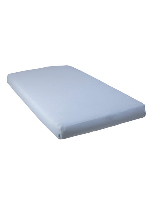Drap housse uni 60x120 cm - Bleu Layette - Kiabi