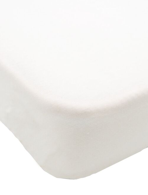 Drap housse 60x120cm uni pur coton ALTO ivoire Crème