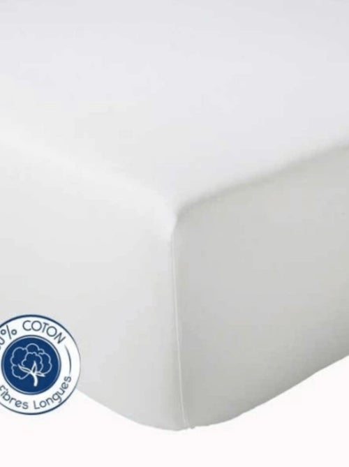 Drap Housse Uni bonnet 30 cm 100% Coton - Kiabi