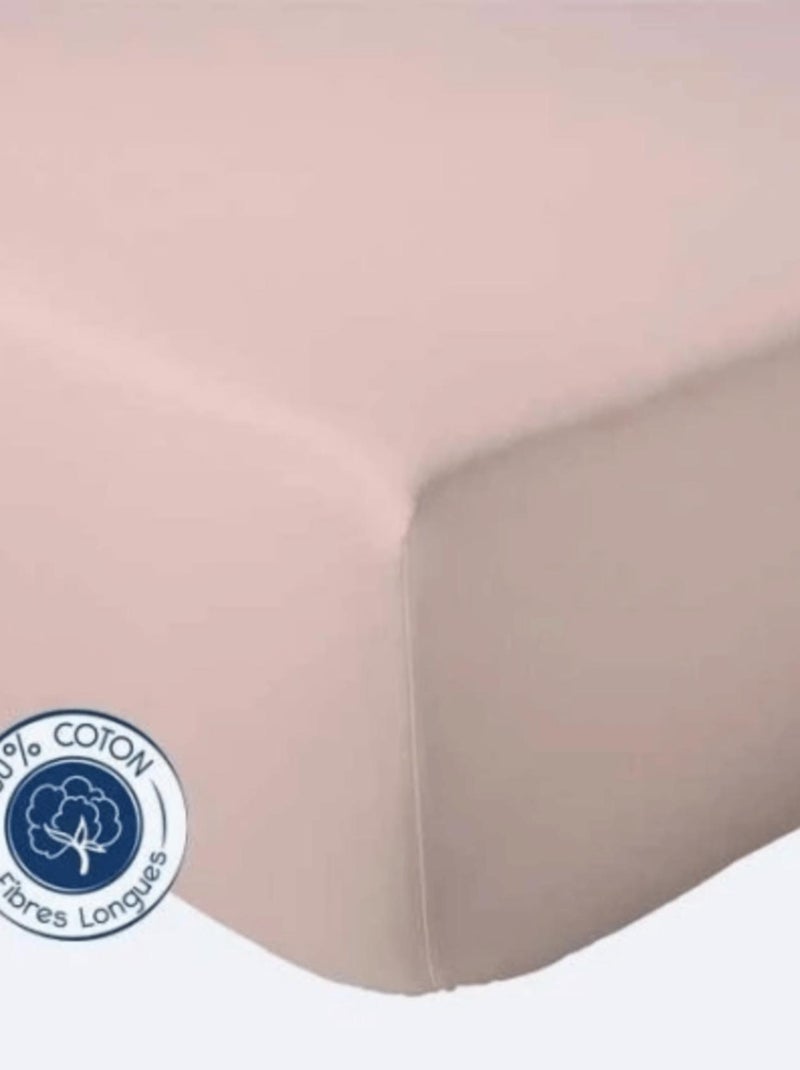 Drap Housse Uni bonnet 30 cm 100% Coton Rose framboise - Kiabi