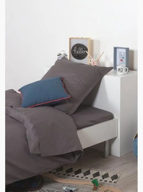 Drap housse uni coton - cote deco - 160x200 cm - gris souris - bonnet 25 cm - 57 fils/cm² - Kiabi Drap housse uni coton - cote deco - 160x200 cm - gris souris - bonnet 25 cm - 57 fils/cm² - Kiabi