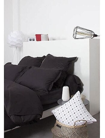 Drap housse - cote deco - uni - 160x200 cm - 100% coton - bonnet 25 cm