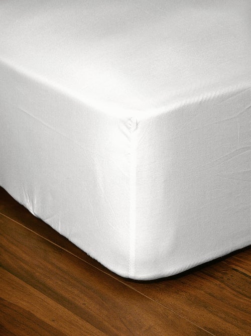 Drap housse uni coton 57 fils bonnet 25cm - Kiabi