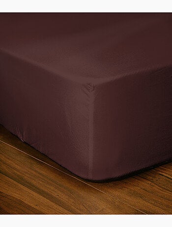 Drap housse uni coton 57 fils bonnet 25cm