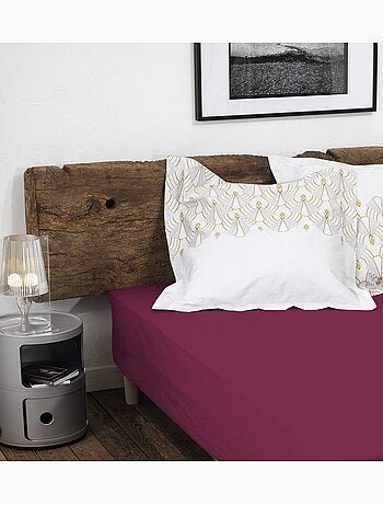 Drap housse uni coton 57 fils bonnet 25cm