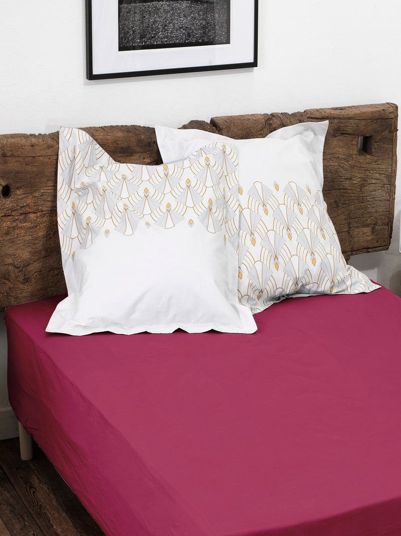 Drap housse uni coton 57 fils bonnet 25cm Rose fushia - Kiabi