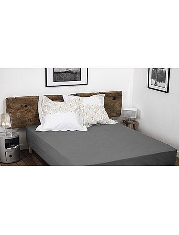 Drap housse uni coton 57 fils bonnet 30cm