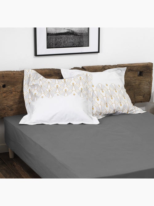 Drap housse uni coton 57 fils bonnet 30cm - Kiabi