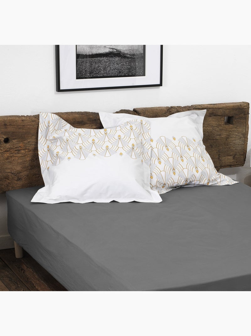 Drap housse uni coton 57 fils bonnet 30cm gris anthracite - Kiabi