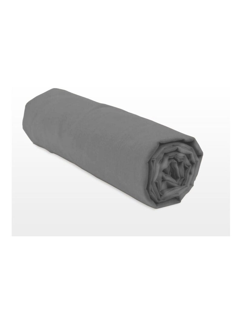 Drap housse uni coton 57 fils bonnet 30cm gris anthracite - Kiabi