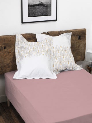 Drap housse uni coton 57 fils bonnet 30cm