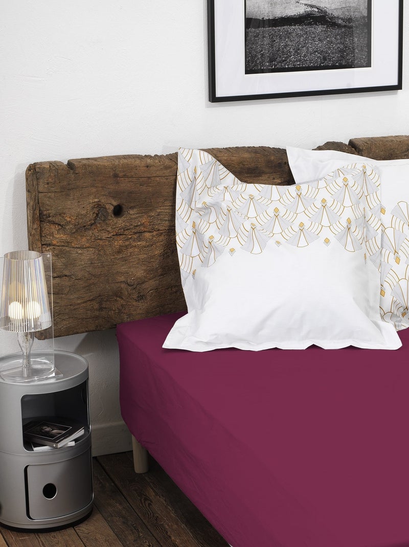 Drap housse uni coton 57 fils bonnet 30cm Rose fushia - Kiabi