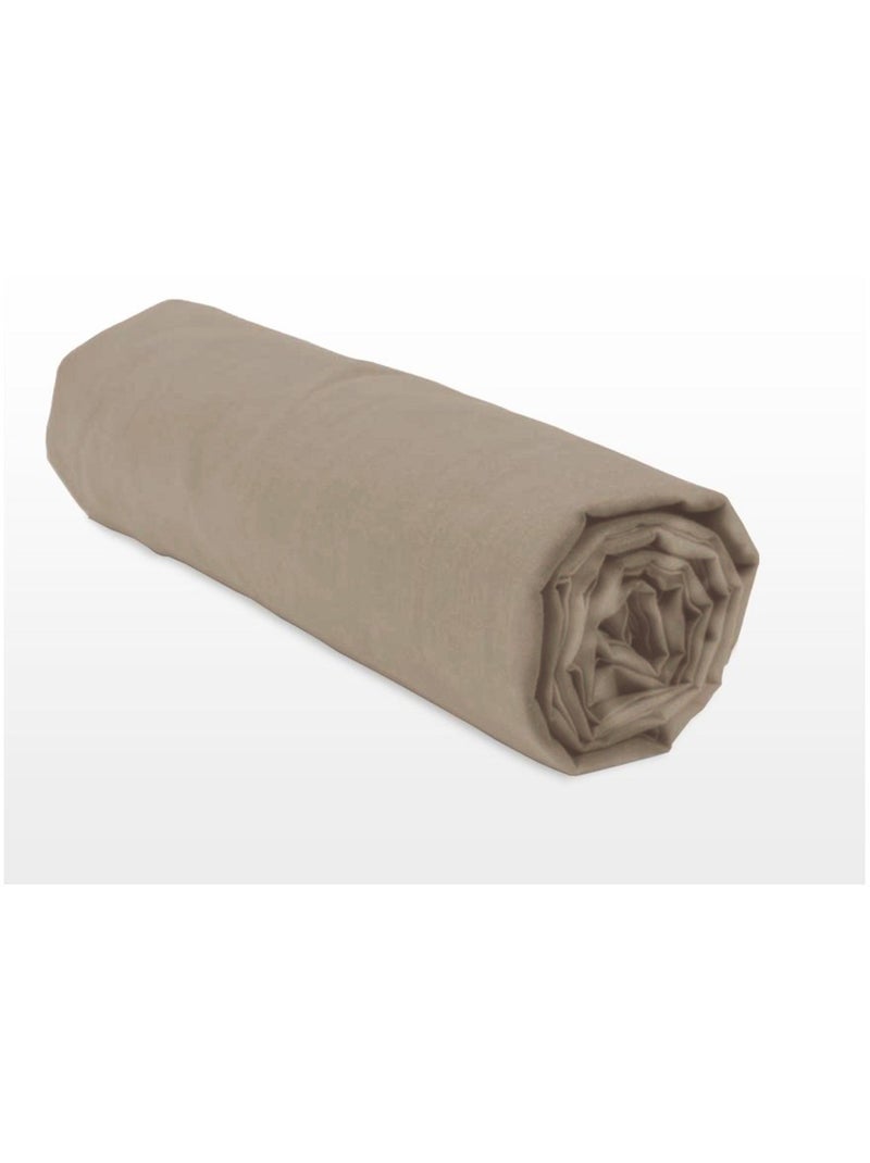 Drap housse uni coton 57 fils bonnet 35cm Beige - Kiabi