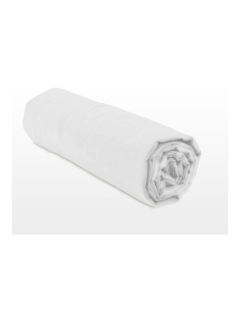 Drap housse uni coton 57 fils bonnet 35cm Blanc - Kiabi
