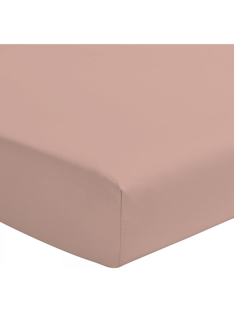 Drap housse uni coton 57 fils bonnet 35cm Rose - Kiabi