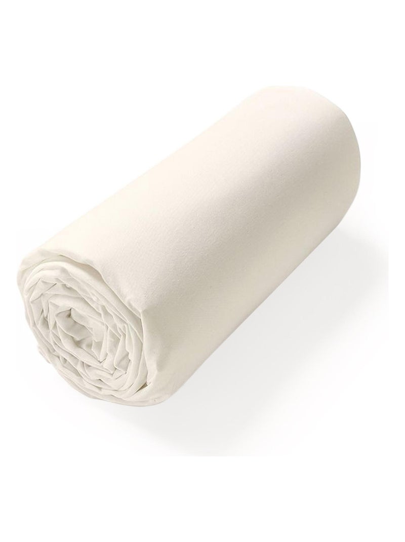 Drap housse uni coton ALTO Bonnet de 20 cm Beige clair - Kiabi